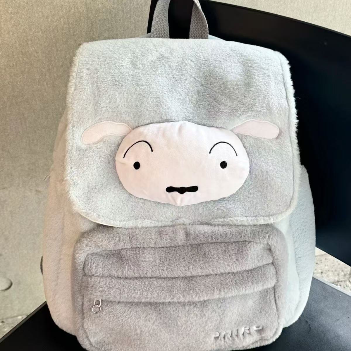 School Backpack Teen - حقيبة ظهر قطيفة لطيفة على شكل