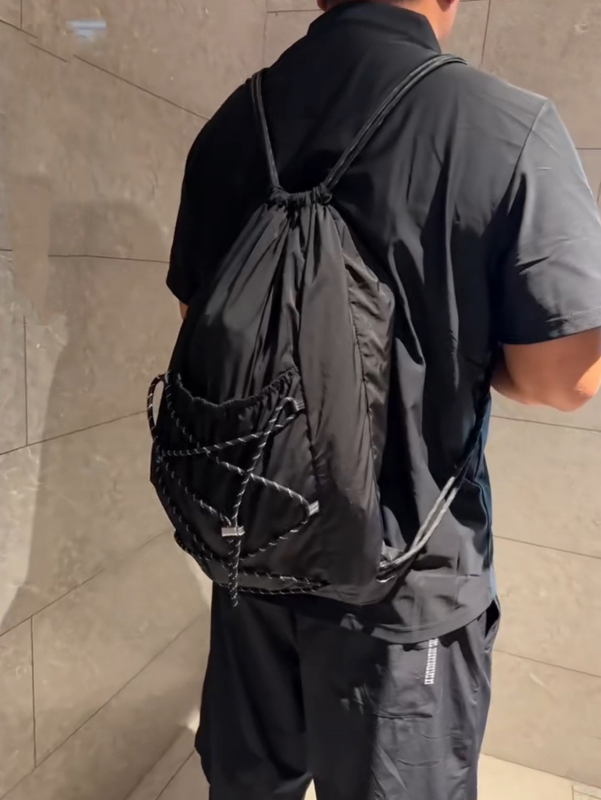 Drawstring Gym Bag - حقيبة ظهر SHELKSBAG للجنسين من النايلون