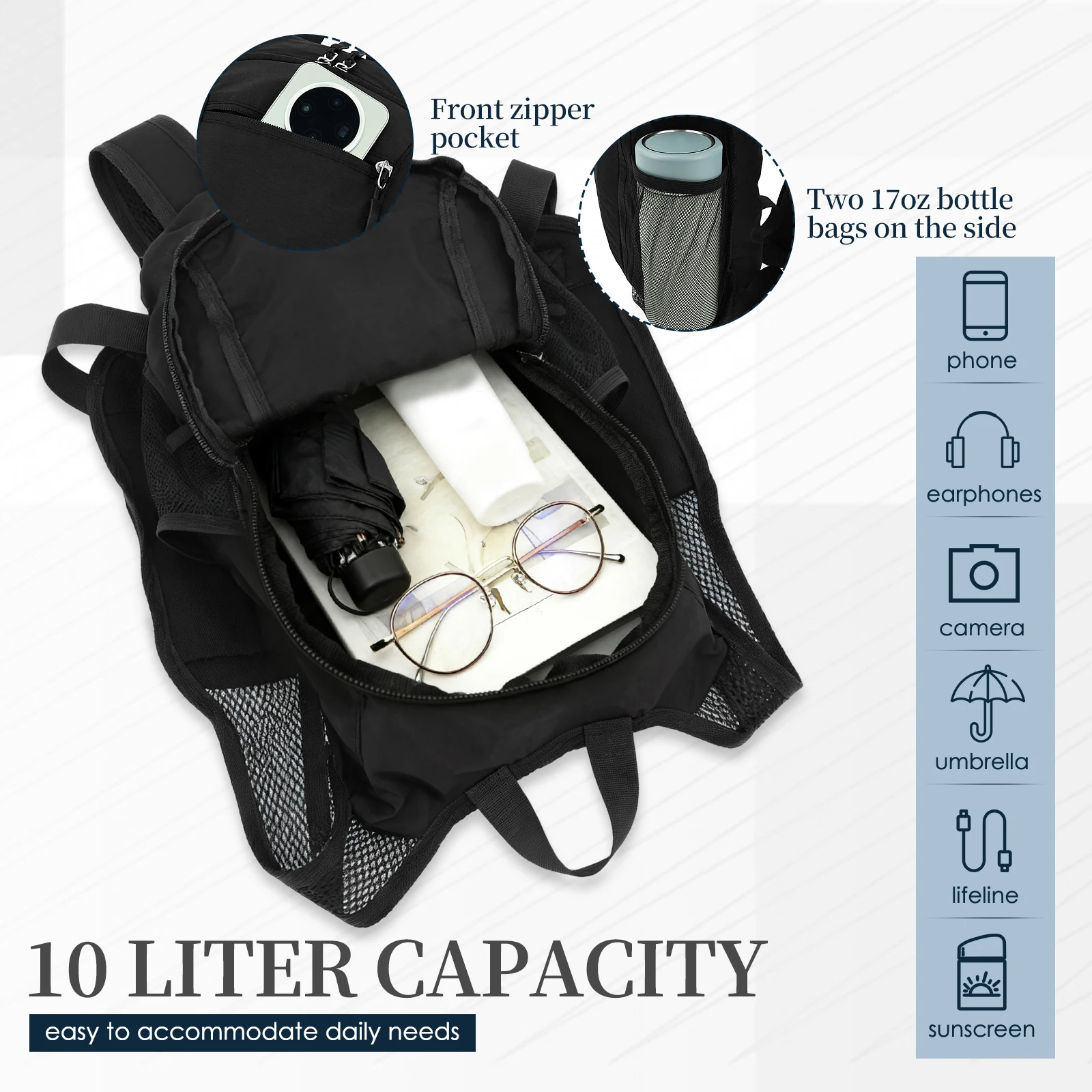 حقيبة ظهر صغيرة للتنزه سعة 10  - مراجعة Foldable Backpack Small وسعره