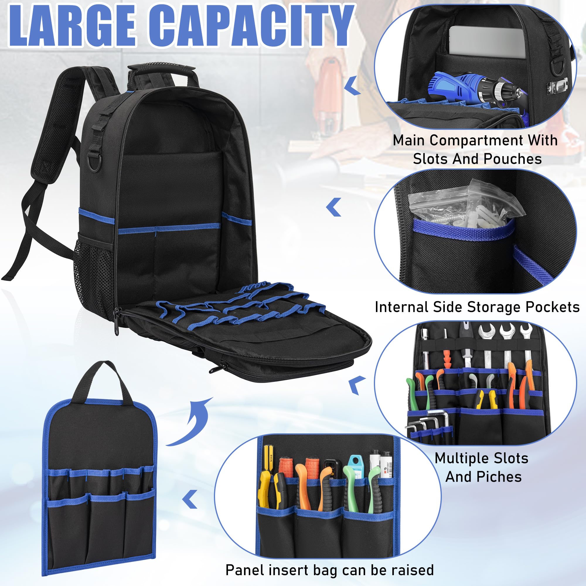 حقيبة ظهر متينة للأدوات مزودة  - مراجعة Backpack Insert Organizer وسعره